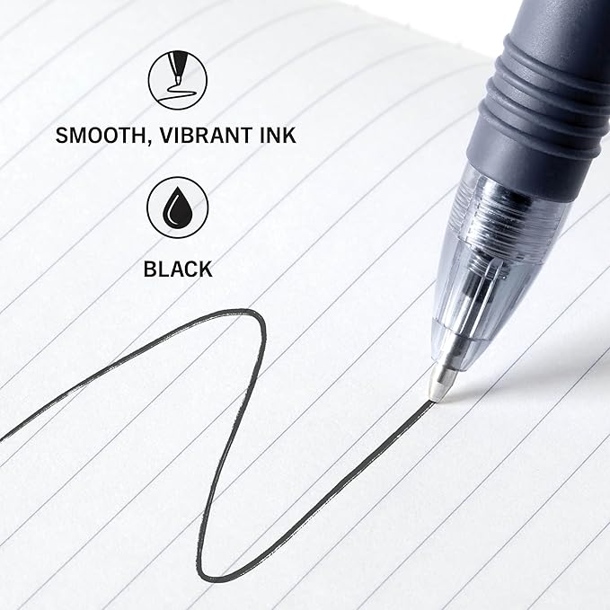 Zebra Pen Z-Grip Retractable Ballpoint Pen, Smooth-Flowing Black Ink, 1.0mm Medium Point, School & Office Supplies, Ideal for Note-Taking, Journal and Planner Use, 36-Pack (24136)