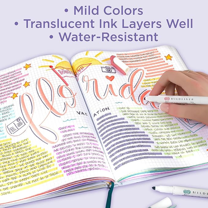 Zebra Pen Mildliner Dual-Tip Highlighter Marker Set, Broad and Fine Point Tips, No Bleed, Ideal for Bible Highlighting, Journaling, School and Office Supplies, Assorted Ink Colors, 25-Pack (78525)