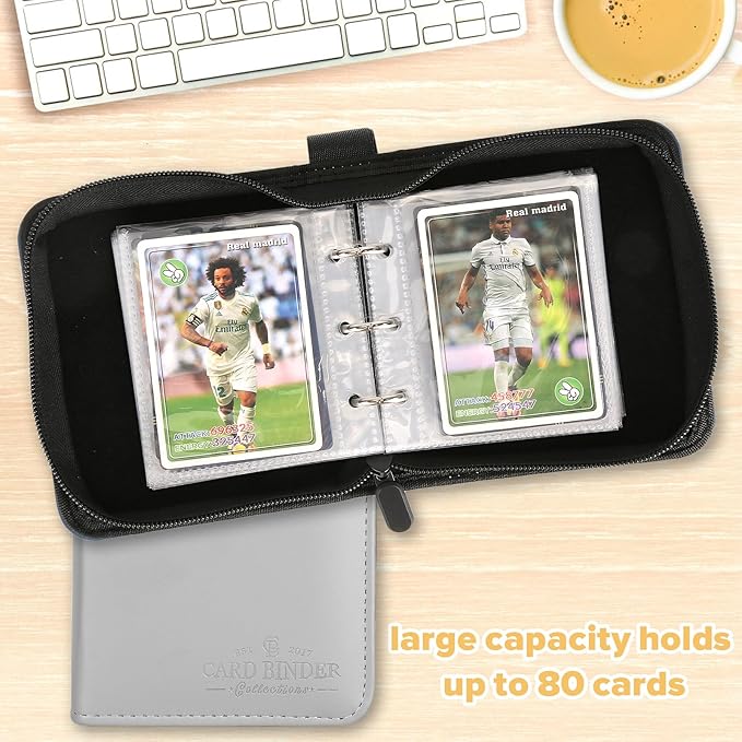 Trading Card Binder, Card Collection Binder Album Folder with 80 Side Loading Pockets, 1 Pocket Trading Card Album Folder for TGC,MTG, Baseball Cards, Yugioh