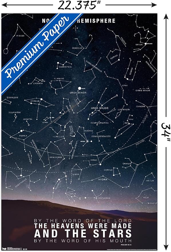 The Stars Wall Poster, 34L" x 22.4W", Premium Poster & Clip Bundle