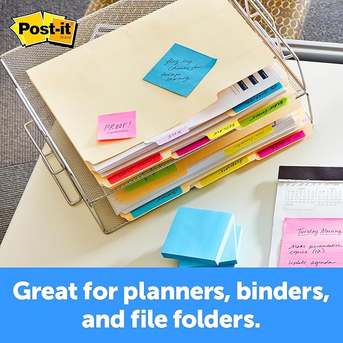 Post-it Tabs, 2 inches, Solid White, On-The-Go Dispenser, 50 Tabs per Pack (686F-50WH) | 2 Pack