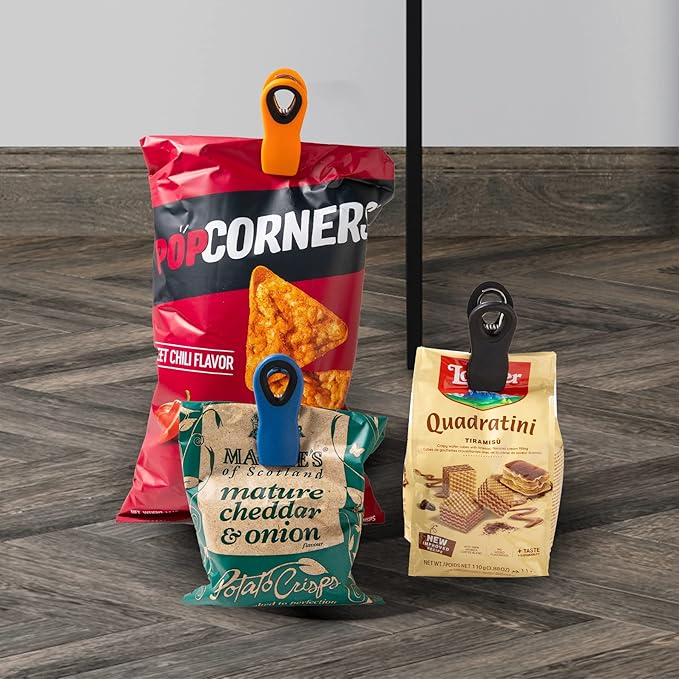 Chip Clips Bread Clips Bag Clips Magnetic Clips Chip Clip Chip Clips Bag Clips Food Clips Clips for Food Packages Chip Bag Clip (10pcs Grey)