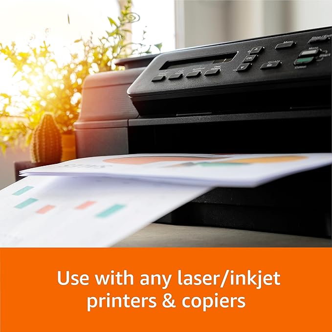 Amazon Basics Multipurpose Copy Printer Paper, 8.5 x 11 Inches, 24 lb Weight, 97 Brightness, White, 800 Sheets (1 Mega Ream), for Inkjet and Laser, Copy & Print
