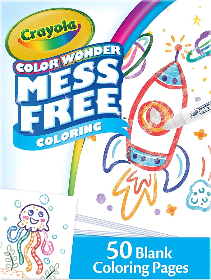 Crayola Color Wonder Mess Free Coloring Pages (50ct), Create Your Own Coloring Pages, Blank Color Wonder Refill, Toddler Toys & Gifts
