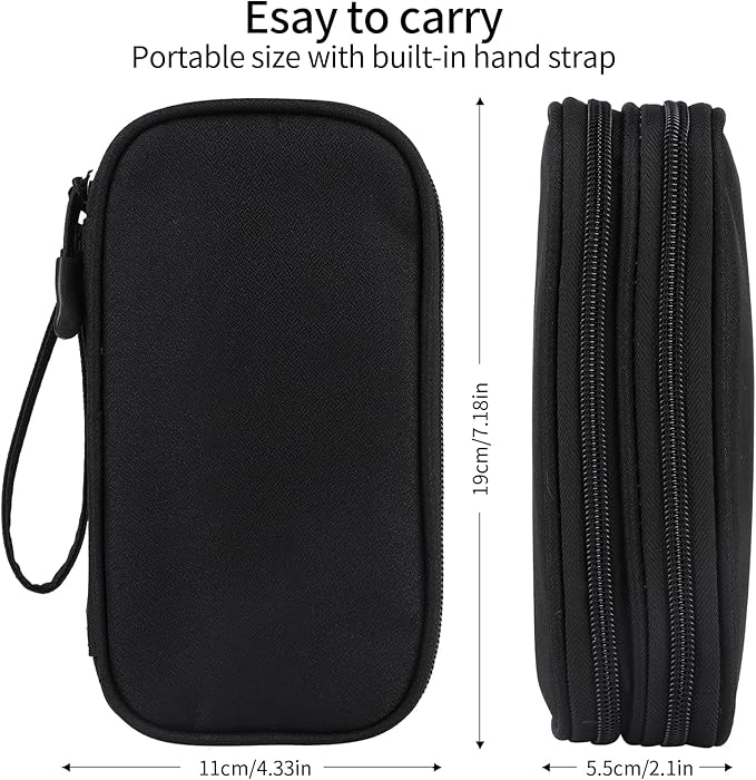 JIAKAI Travel Cable Organizer - Electronics Accessories Bag-Black