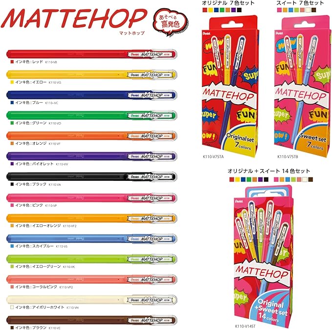 Pentel K110-VP2 Color Ballpoint Pen, Matte Hop, Coral Pink, 10 Count