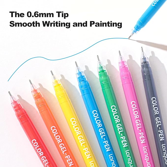 Gel Pens for Adult Coloring Books, 45 Colors Set Gel Colored Pens Marker, Perfect Gel Pens for Adult Drawing Doodling Journaling, Art Supplies and DIY Crafts