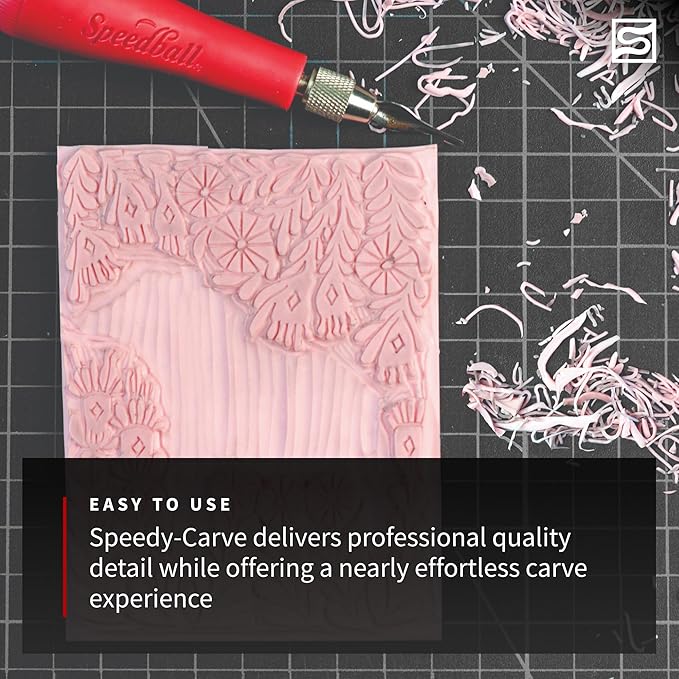 Speedball 3471 Super Value Block Printing Starter Kit – Includes Ink, Brayer, Lino Handle and Cutters, Speedy-Carve