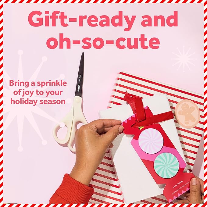 Post-it Jingle Sticky Notes & Label Sheets, Christmas Hostess Present, Assorted Sizes, 2 Holiday Themed Cute Sticky Note Pads and 3 Gift Label Sheets