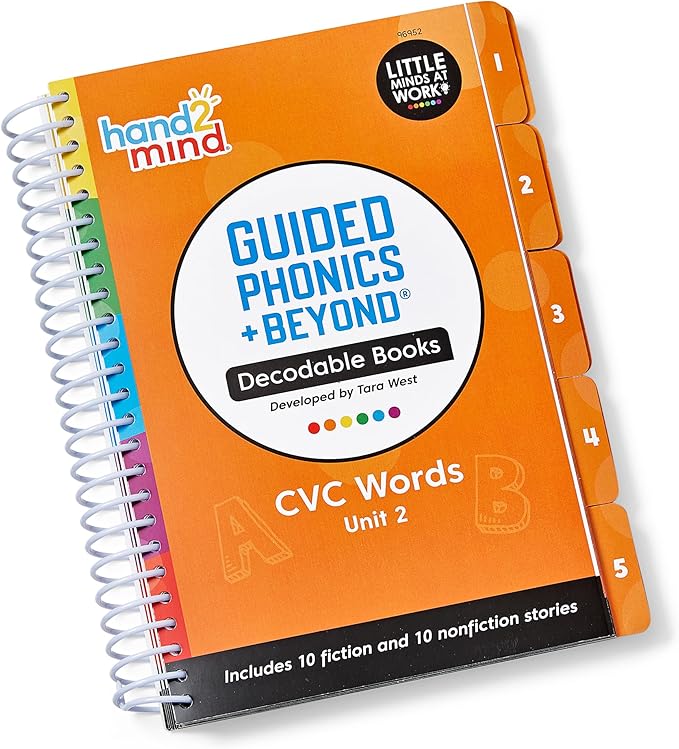 hand2mind Guided Phonics + Beyond Decodable Books Unit 2, CVC Books for Beginning Readers, Science of Reading Classroom Materials, Learn to Read Leveled Readers, Preschool Curriculum for Teachers