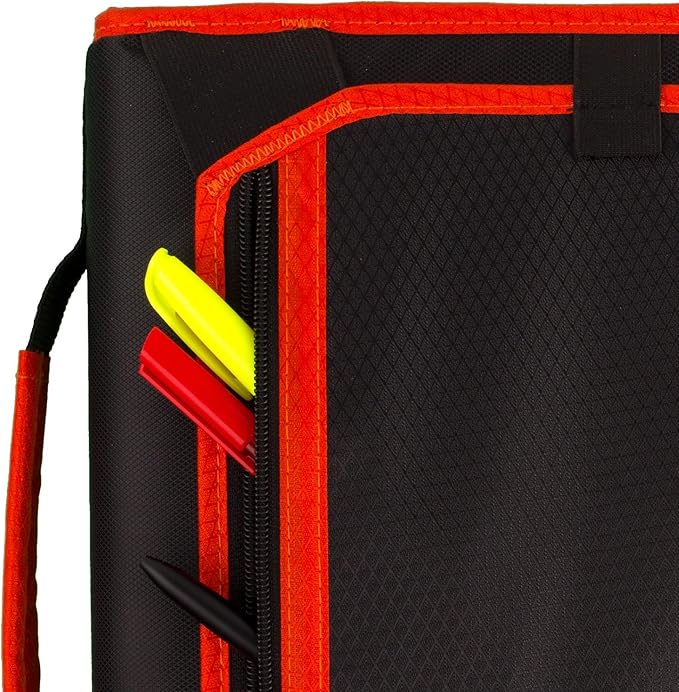 Five Star Zipper Binder, 2 Inch 3-Ring Binder with Round Rings, Expansion Panel and 5-Tab Expanding File, 580 Sheet Capacity, Red/Black (29052CE8)