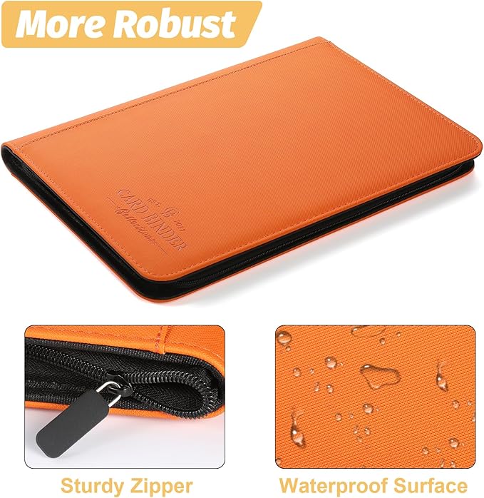 9 Pocket Card Binder, Premium Zip Trading Card Binder, 540 Double Sided Pocket PU Collection Binder, Collector Album, Card Folder for MTG, TCG, Sports Cards