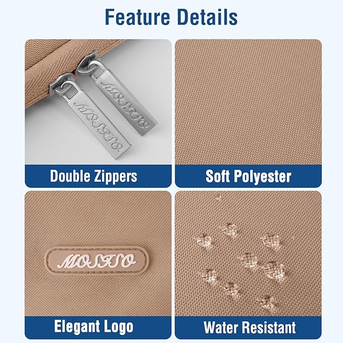 MOSISO Laptop Case 15 inch, 15 inch Laptop Sleeve Compatible with MacBook Air 15 M4 A3241 M3 A3114 M2 A2941 2025 2024 2023,Dell XPS 15,Polyester Vertical Computer Sleeve Bag with Pocket, Bronze Brown