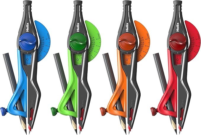 Maped - Plastic Locking Compass with Universal Holder - Precision Drawing - Enhanced Safety - Durable Design - Bulk Pack of 50 - Draws up to 12 Inch Diameter Circle