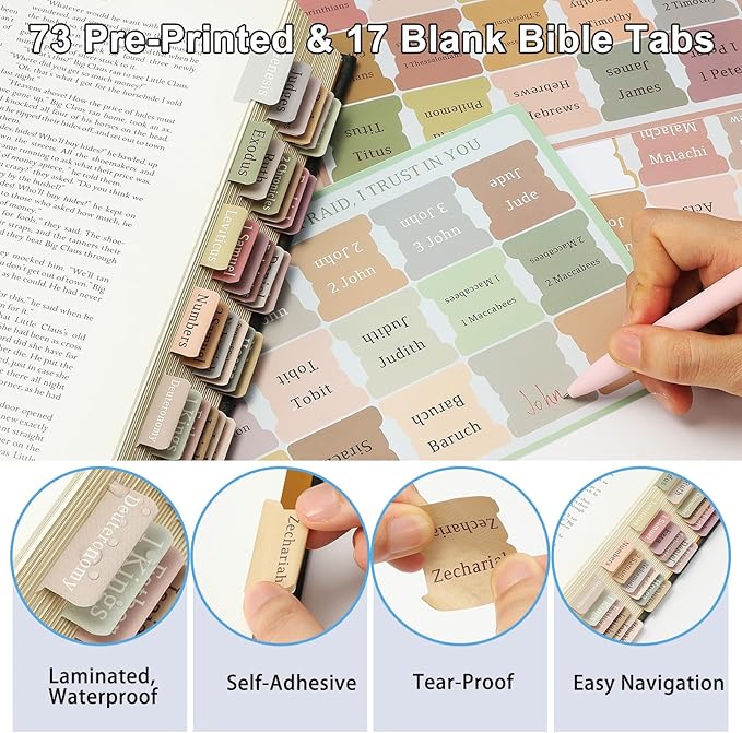 54Pcs Bible Study Supplies, Bible Journaling Kit with Pencil Case, Notebook, No Bleed Highlighters and Pens, Laminated Tabs & More, Note Taking Supplies, Valentines Day Gifts for Women,Green