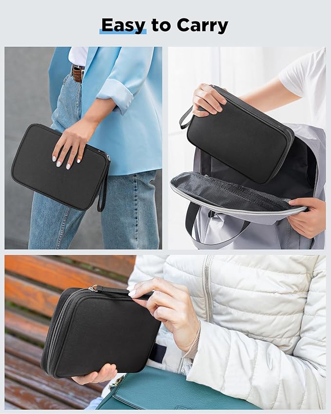 Zannaki A5 Zipper Binder, 6 Ring Personal Planner Journal Budget Binder Cover Case, Refillable Notebook Shell for Journal Diary File Album Photo Card Organizer Portable School Office Supplies, Black
