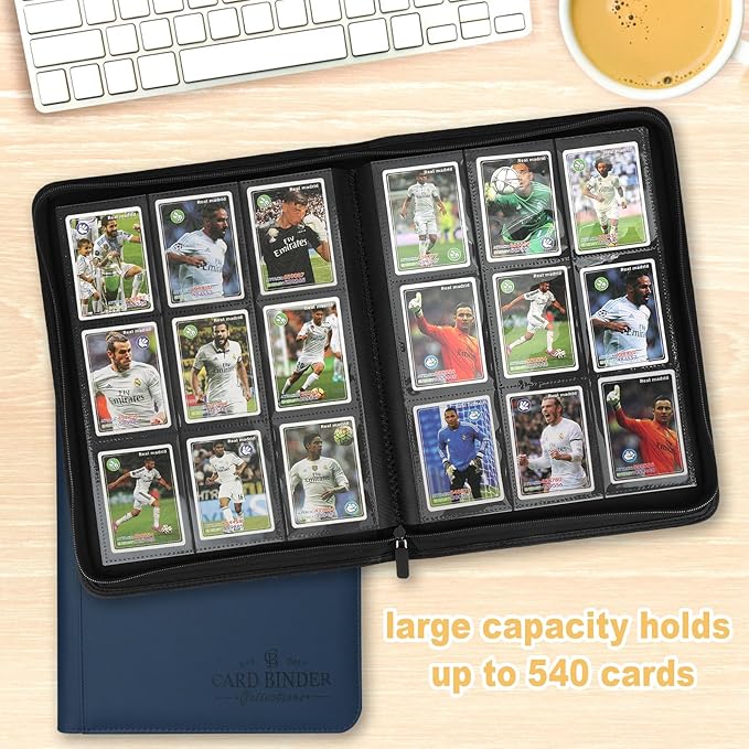 Trading Card Binder, Card Collection Binder Album Folder with 540 Side Loading Pockets, 9 Pocket Trading Card Album Folder for TGC,MTG, Baseball Cards, Yugioh