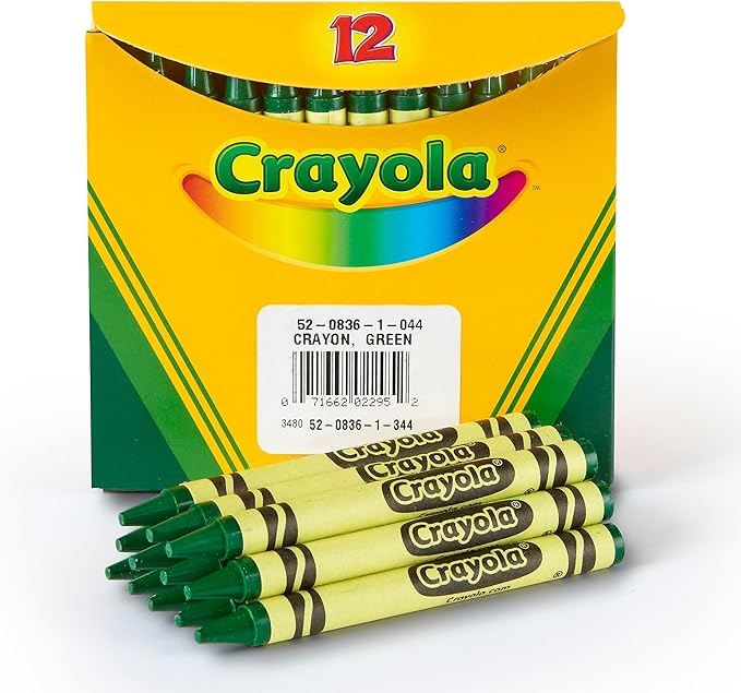 Crayola Crayons in Green, Bulk Crayons, 12 Count