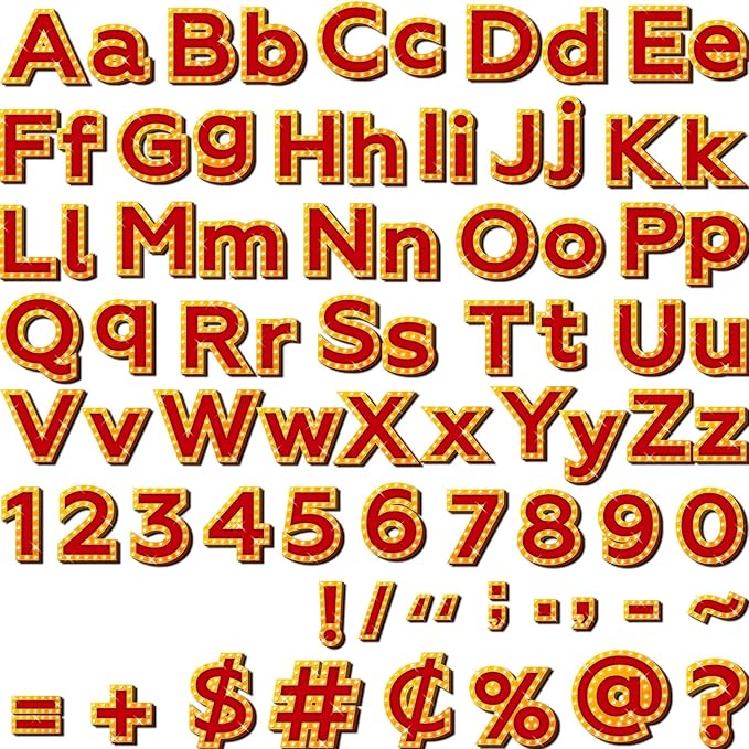 266 Pcs Letters Combo Pack Set Bulletin Board Letter Circus Carnival Letters and Number Accents for Kids Bulletin Board Display Home School Classroom Decor