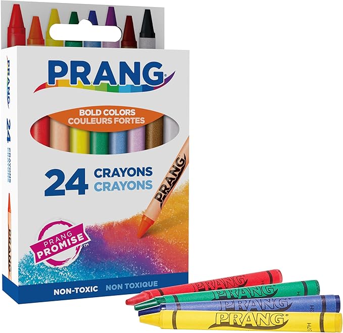 Prang Crayons, Standard Size, Assorted Colors, 24 Count