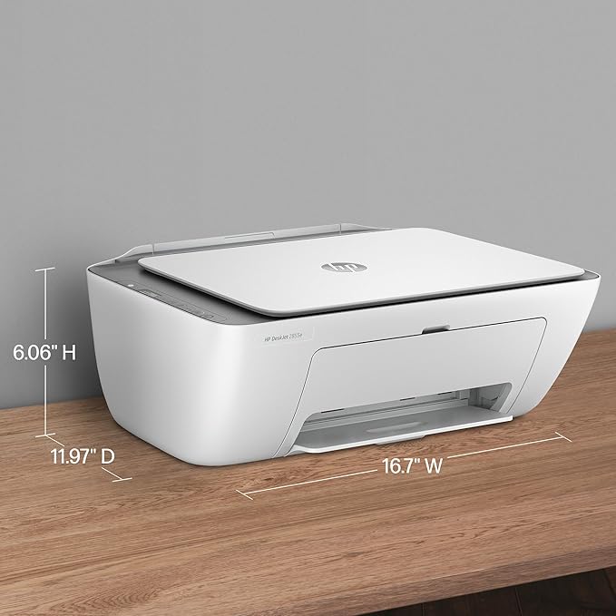HP DeskJet 2855e Wireless All-in-One Color Inkjet Printer, Scanner, Copier, Best-for-home, 3 months of Instant Ink included, Single-band Wi-Fi connectivity (588S5A)