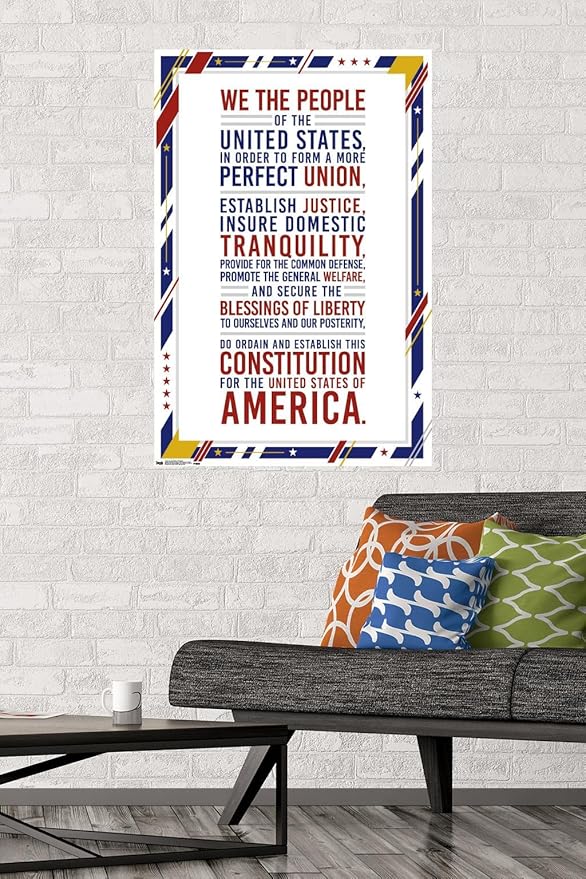 Trends International The United States Of America - Constitution Preamble Wall Poster, 22.375" x 34", Premium Unframed Version