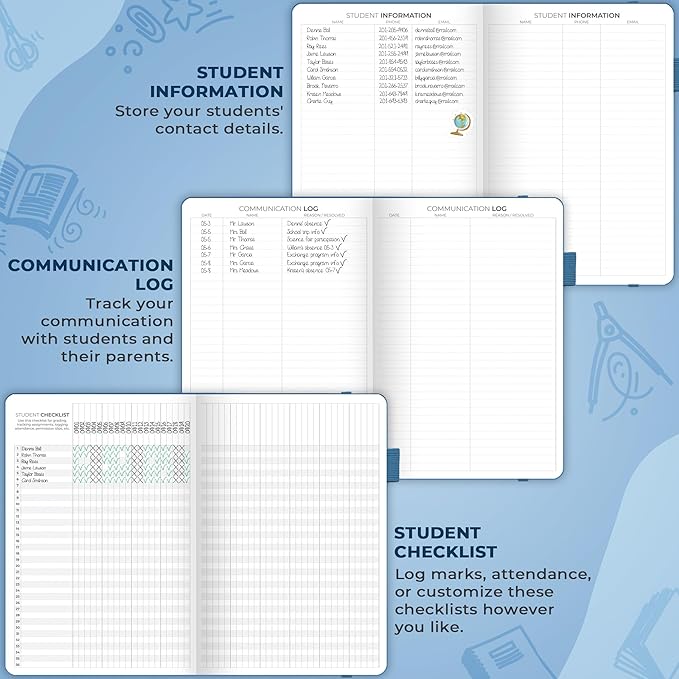 Clever Fox Teacher Planner – School Year Planner with Calendars & Lesson Plans – Teacher Plan Book for Classroom & Homeschool Organization - Undated, A5 Size, Hardcover (Mystic Blue)