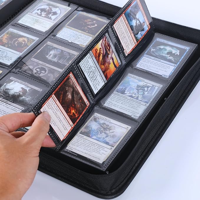 1200+ Pockets Trading Card Binder, 12-Pocket Card Ablum Compatible with lorcana,MTG,Sports Cards & Other Standard Size Trading Card (PINK)