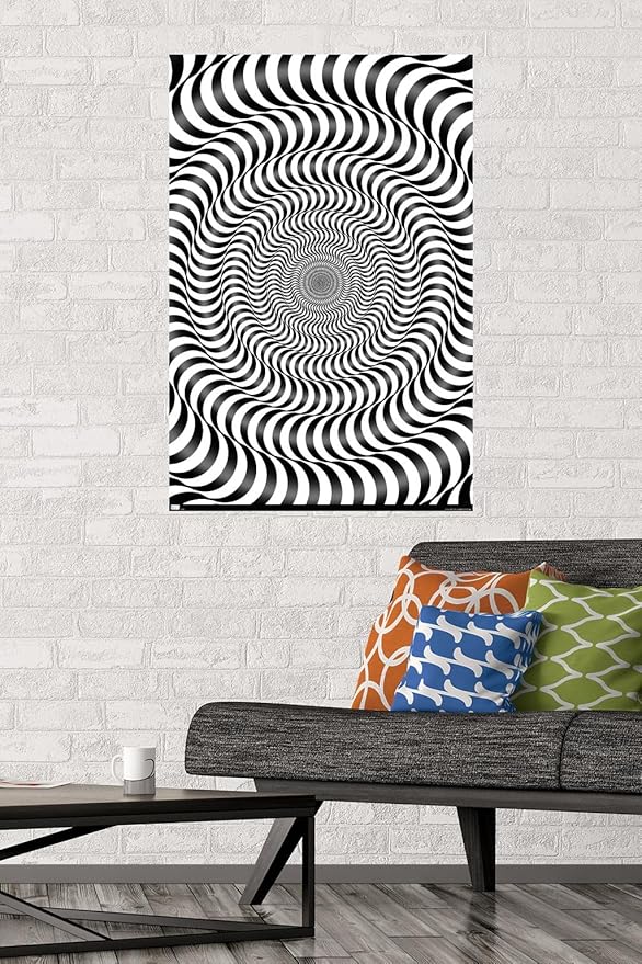 Trends International Zebra Stripe Optical Illusion Wall Poster, 22.375" x 34", Poster & Mount Bundle