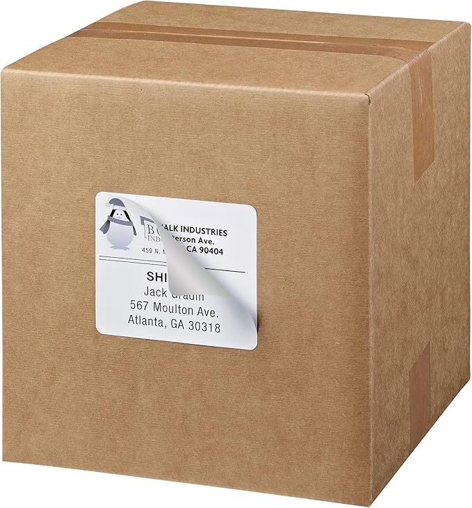 Avery Printable Shipping Labels, Sure Feed Technology, 3-1/3" x 4", White, Laser/Inkjet Printable, 60 Blank Mailing Labels per Pack, 300 Total (5 Packs of 15264)