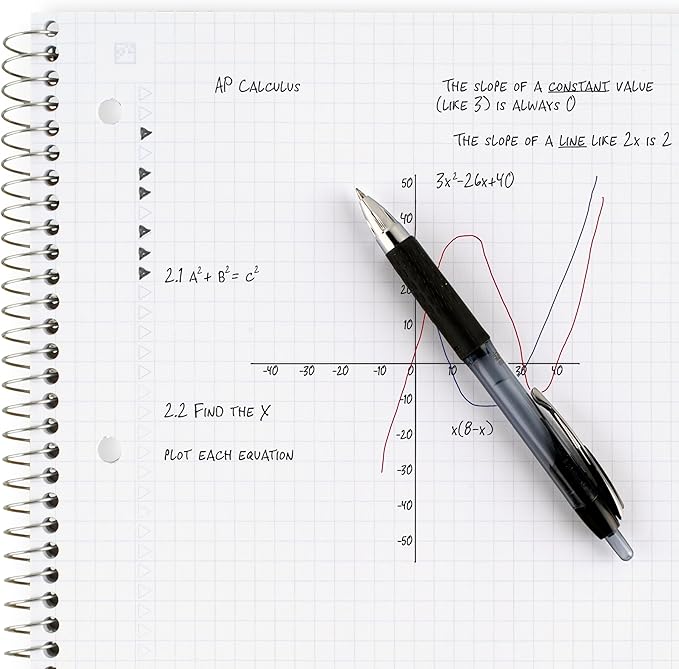 Five Star Spiral Notebook + Study App, 1 Subject, Graph Ruled Paper, 8-1/2" x 11", 100 Sheets, Fights Ink Bleed, Water Resistant Cover, Gray (620000AA3)
