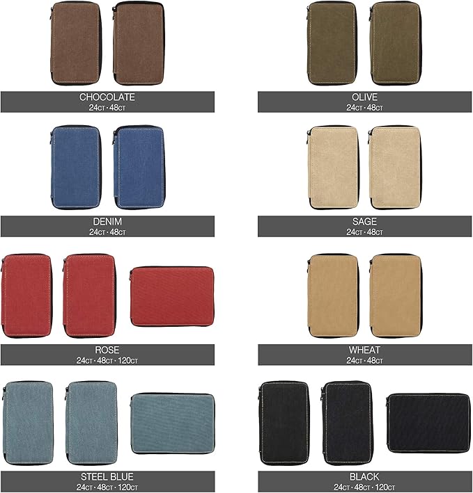 Speedball Art Products 254240 24 Pencil Storage Canvas Pencil Case, Denim