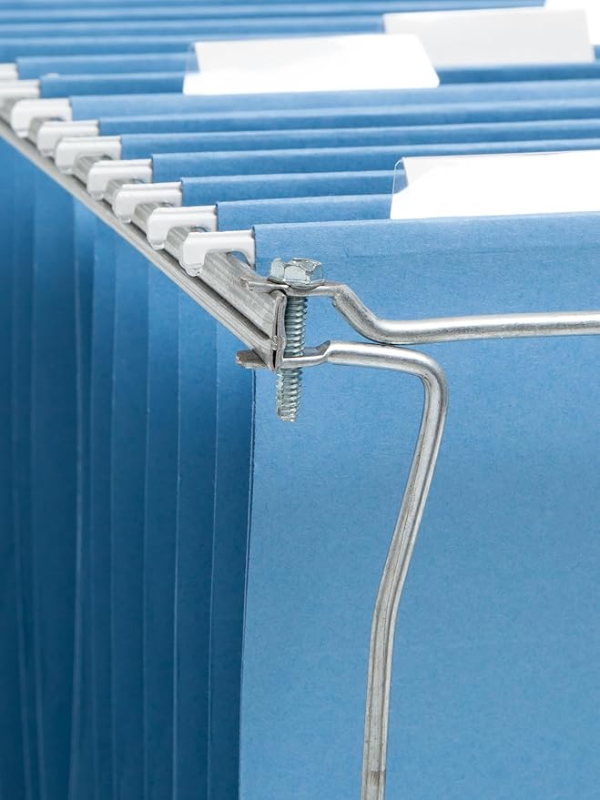 Smead Steel Hanging File Folder Frames, 2 Count, Gray, Adjustable Depth 23" to 27", Legal Size (64873)