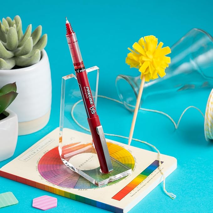 Pilot, Precise V5, Capped Liquid Ink Rolling Ball Pens, Extra Fine Point 0.5 mm, Red, Pack of 12