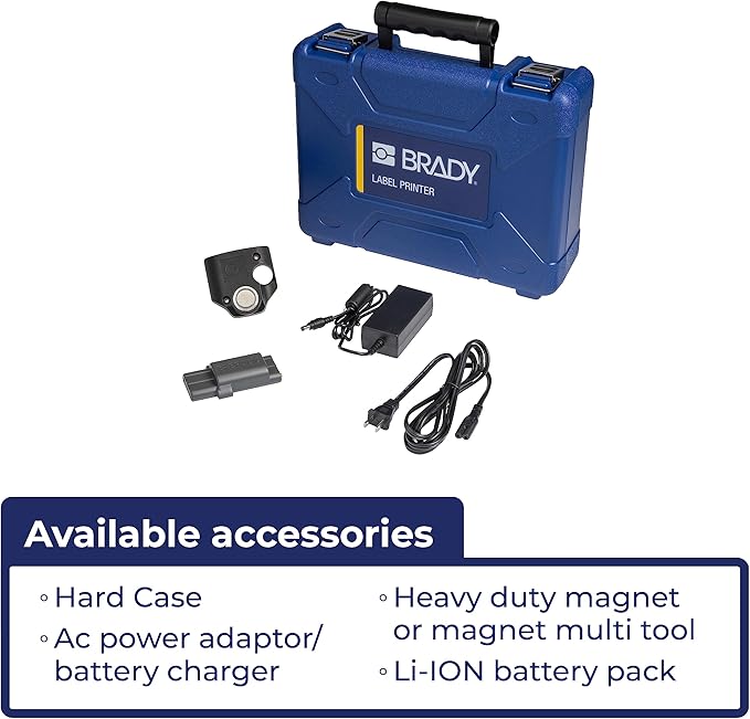 Brady M210-LAB Portable Label Printer, Blue/Gray, 9.5 in H x 4.5 in W x 2.5 in D