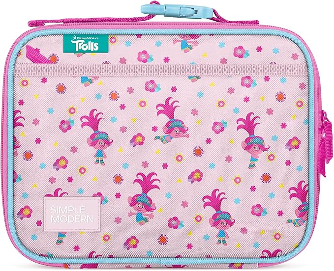 Simple Modern Trolls Kids Lunch Box for School | Reusable Insulated Lunch Bag for Toddler, Girl, and Boy | Meal Containers with Exterior & Interior Pockets | Hadley Collection | Trolls Poppy Mashup