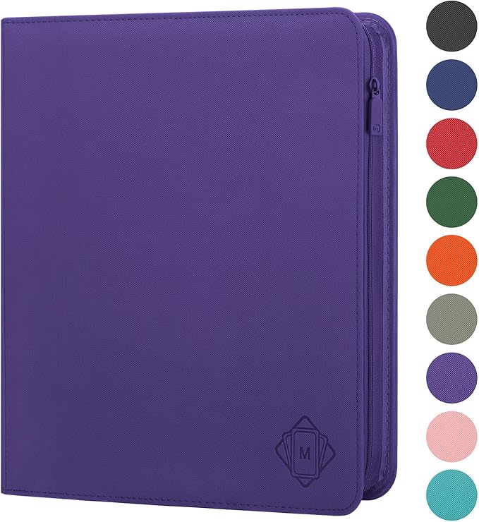Premium Card Binder 12 Pocket for 720 Pockets Trading Card Binder, PU Zipper Card Collection Album, Sturdy Side-Loading Card Book Holder for MTG, TCG, Game Cards, Sports Cards