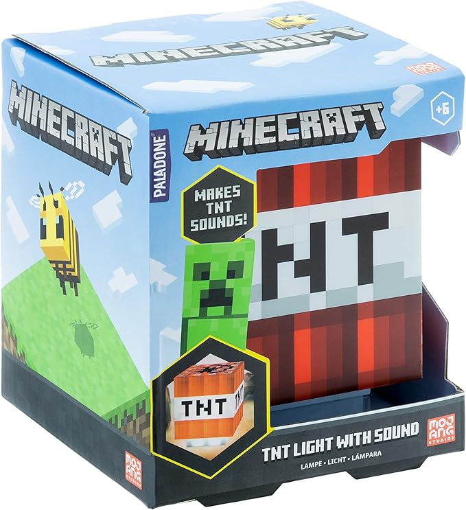 Official Minecraft TNT Light with Game Sounds - Handheld Night Light & Fun Toy for Kids
