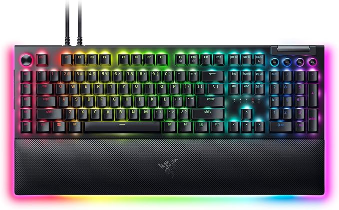 Razer BlackWidow V4 Pro Wired Mechanical Gaming Keyboard: Yellow Switches Linear & Silent - Doubleshot ABS Keycaps - Command Dial - Chroma RGB - Magnetic Wrist Rest - Snap Tap