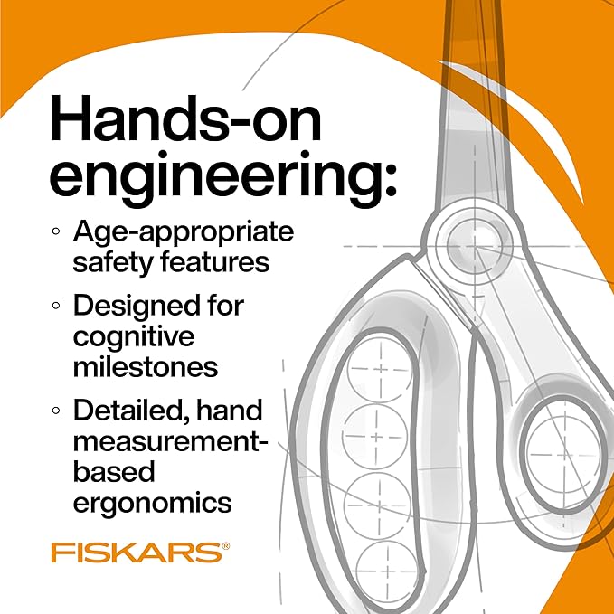 Fiskars 8" Left-Handed Softgrip Teen Scissors for Ages 15+ - Scissors for School or Crafting, Back to School Supplies, Blue Speckled