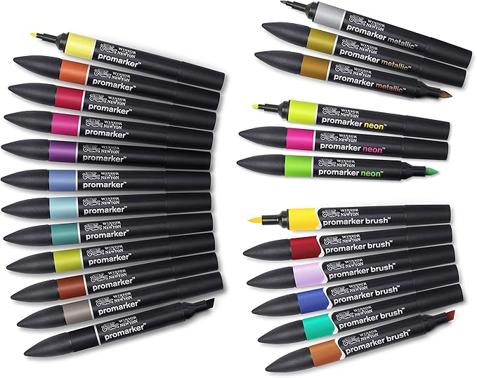 Winsor & Newton Promarker, Set of 24, Mixed Marker Set