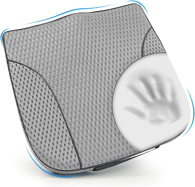Car Seat Cushion, Comfortable Memory Foam Seat Pillow for Driving, Sciatica-Back Pain Relief, Cushion for Car-Truck, Office, Wheelchair - Mesh Gray