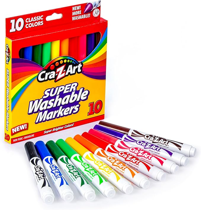 Cra-Z-Art Markers, Crayons, Colored Pencil Back To School Bundle for K-2nd Grade