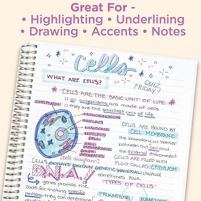 Zebra Pen Mildliner Dual-Tip Highlighter Marker Set, Broad and Fine Point Tips, No Bleed, Ideal for Bible Highlighting, Journaling, School and Office Supplies, Assorted Mild Colors, 6-Pack (78906)