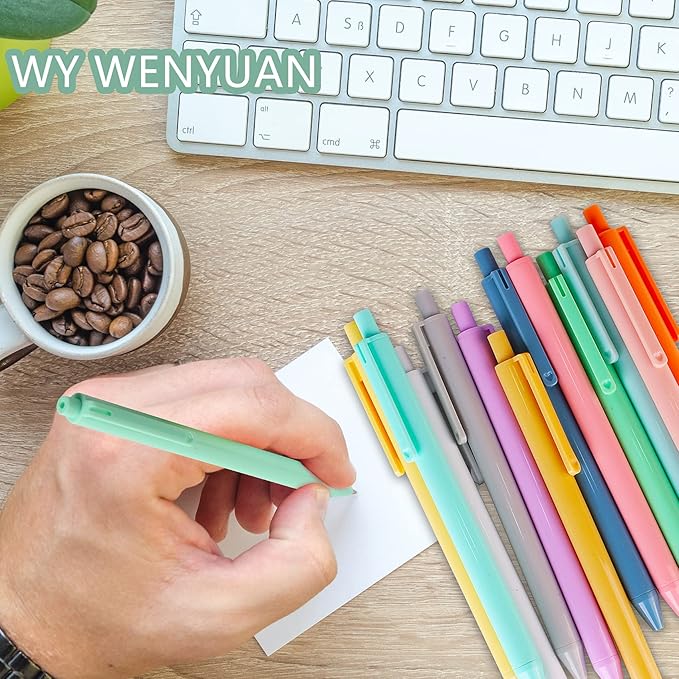 WY WENYUAN Cute Pens, 24 Pcs Fine Point Smooth Writing Pens, Personalized Ballpoint Pens Bulk, Flair Colorful Pens, Black Ink 1.0 mm Journaling Pen, School Office Supplies for Women & Men, Note Taking