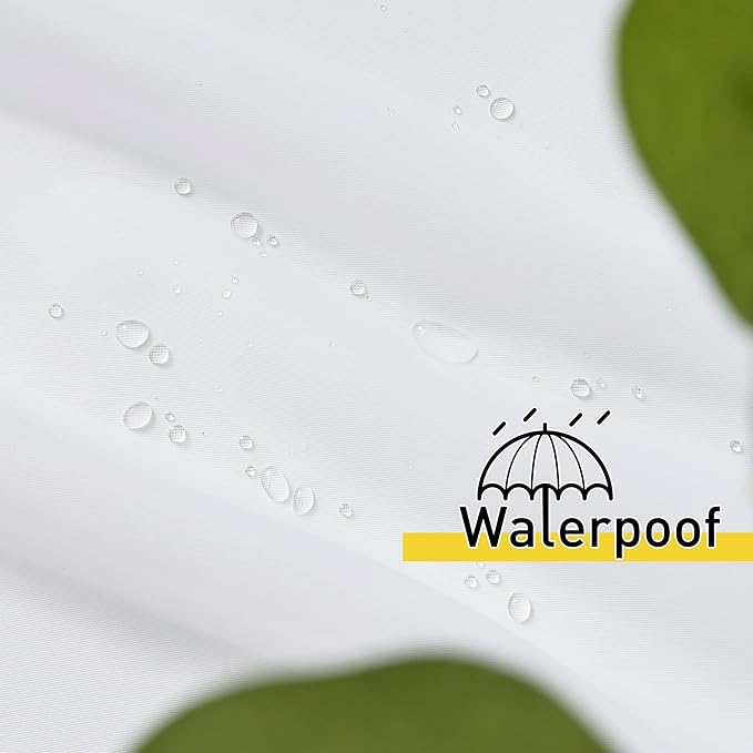 NICETOWN 2 Panels White Sheer Outdoor Curtains for Patio Waterproof, Tab Top Soft Airy Voile Sheer Indoor Outdoor Drapes with Light Filtering for Gazebo/Porch, W54 x L84