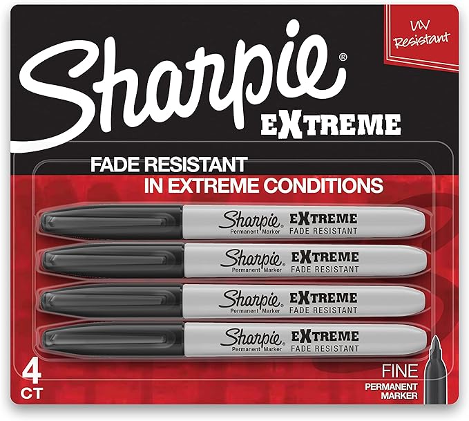 Sharpie Extreme Permanent Markers Fine Point Black 4 Count