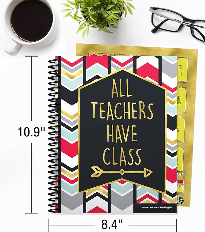 Carson Dellosa Aim High Teacher Planner 2025-2026, Undated 8" x 11" Lesson Plan Book With Stickers, Class Schedule and Weekly Calendar School Supplies, Classroom Must Haves and Homeschool Essentials