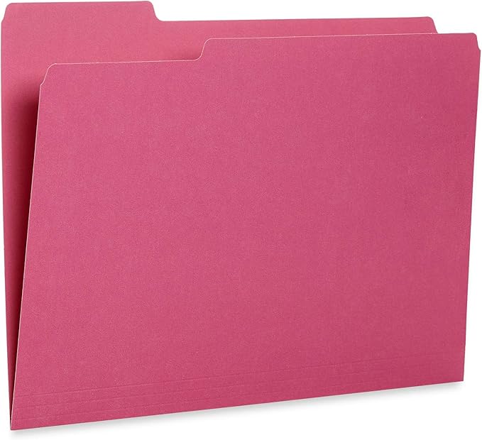 100 Blue Summit Supplies Colored File Folders Letter Size 1/3 Cut Tabs - Pastel File Folders, Colorful File Folders Multicolor, Durable 11pt Paper