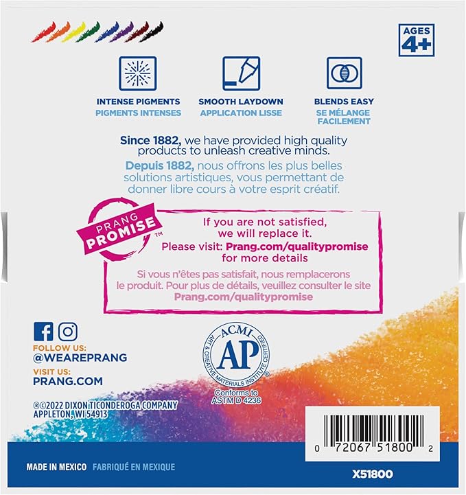 Prang Crayons, Assorted Colors, Large Size, 8 Count